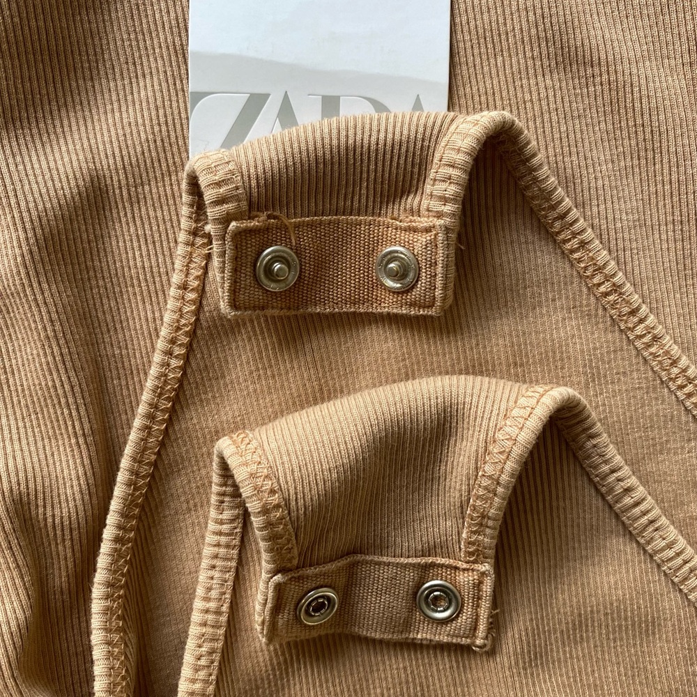 Zara Beige Ribbed Tank Top - Picture 5 of 6